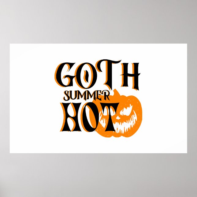Poster Abóbora Sorridente de Terror do Verão Gótico Quent (Frente)