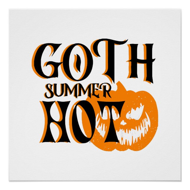 Pôster Abóbora Sorridente de Verão-Horror Gótico Quente (Frente)