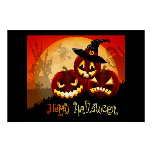 Pôster Abóboras de Halloween (Frente)