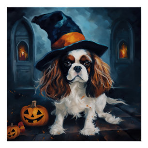 Pôster Abóboras do Rei Cavalier Assustadoras de Halloween