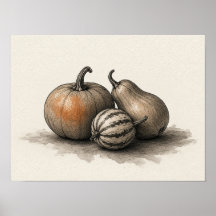 Abóboras e Cabaças Arte de Parede para Cozinha de