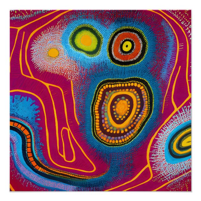 Pôster Aboriginal Abstrato Art Vol 01 (Frente)