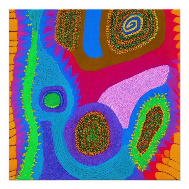 Pôster Aboriginal Abstrato Art Vol 05 (Frente)