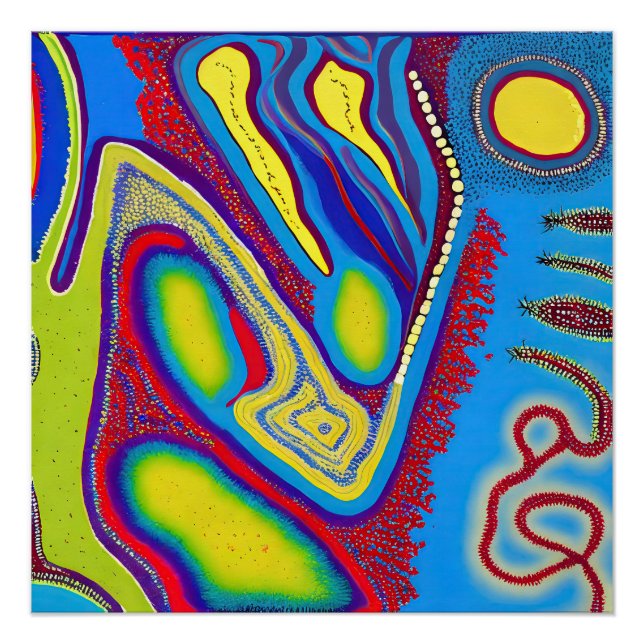 Pôster Aboriginal Abstrato Art Vol 10 (Frente)