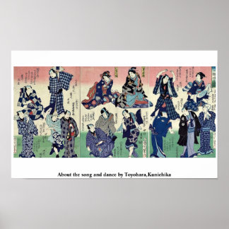 Pôster About the song and dance by Toyohara,Kunichika