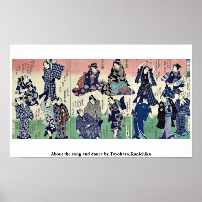 Pôster About the song and dance by Toyohara,Kunichika (Frente)