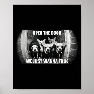 Poster Abra a porta quero conversar meme engraçado de cac