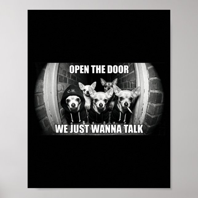 Poster Abra a porta quero conversar meme engraçado de cac (Frente)