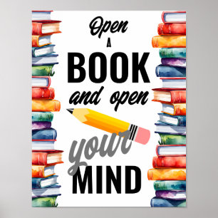 Poster Abra um livro e abra sua mente