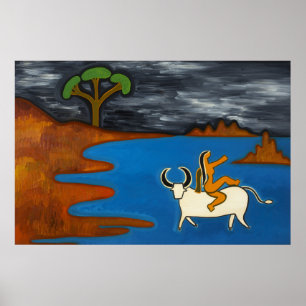 Poster Abraçado em a noite escura escura