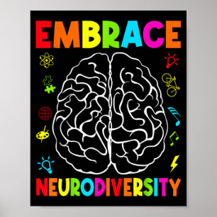 Poster Abraçar a neurodiversidade autismo neurodivergente