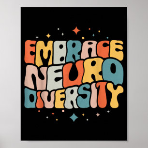Poster Abraçar a neurodiversidade autismo neurodivergente
