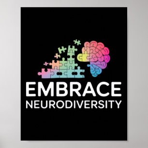 Poster Abraçar a Neurodiversidade Autismo Tdah Inclusão M