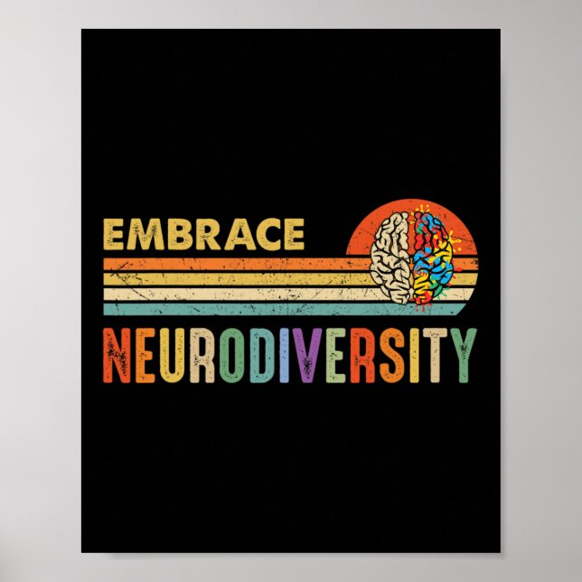 Poster Abraçar a Neurodiversidade Conscientização sobre A (Frente)