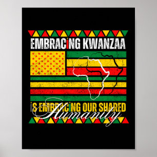 Poster Abraçar Kwanzaa É Nossa Humanidade Compartilhada Á