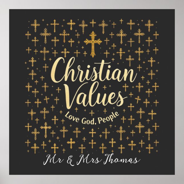 Poster Abraçar os valores cristãos: Deus do amor, Pessoas (Frente)