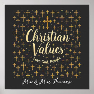Poster Abraçar os valores cristãos: Deus do amor, Pessoas