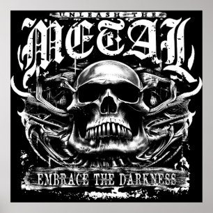 Poster Abrace a escuridão, solte o metal