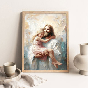 Poster Abraço Amoroso de Jesus, Pintura Cristã, Jesus