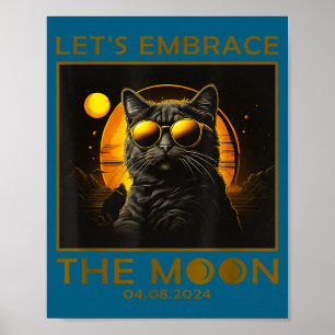 Poster Abraço de Eclipse Solar Total de Gato Engraçado