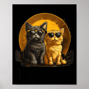 Poster Abraço de Eclipse Solar Total de Gato Engraçado