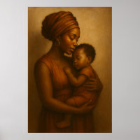 Abraço de Mãe | Parede de Mãe Africana e Filho