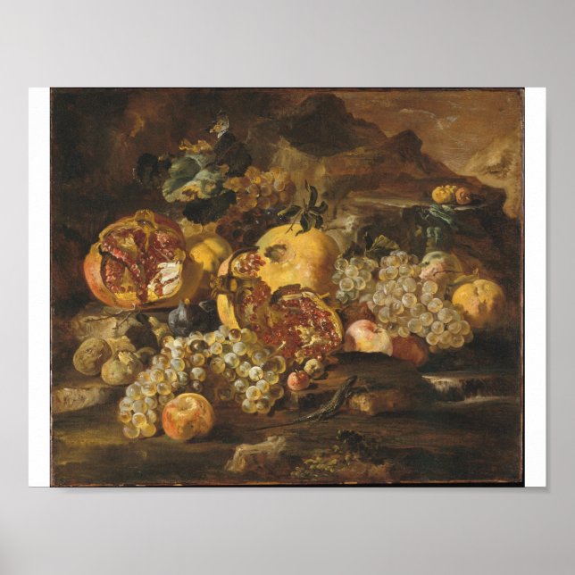 Pôster Abraham Brueghel - Pomegranatos E Outras Frutas (Frente)
