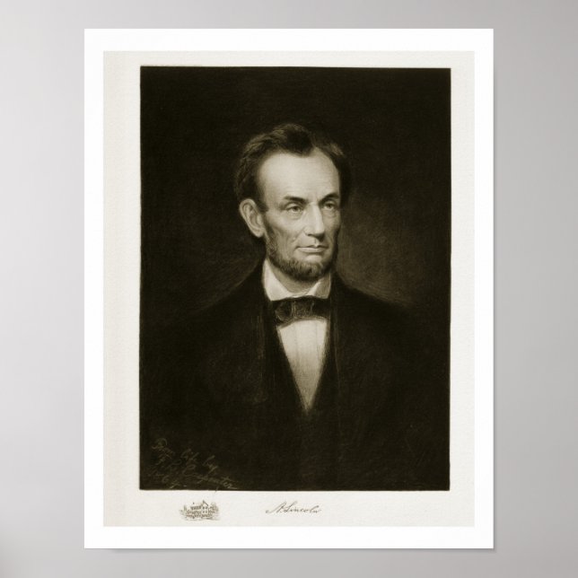 Pôster Abraham Lincoln, 16.º Presidente dos Estados Unido (Frente)