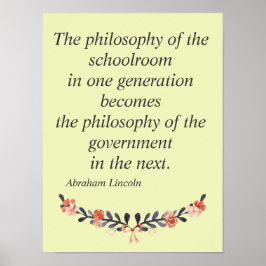 Poster Abraham Lincoln Cita Filosofia da Escola