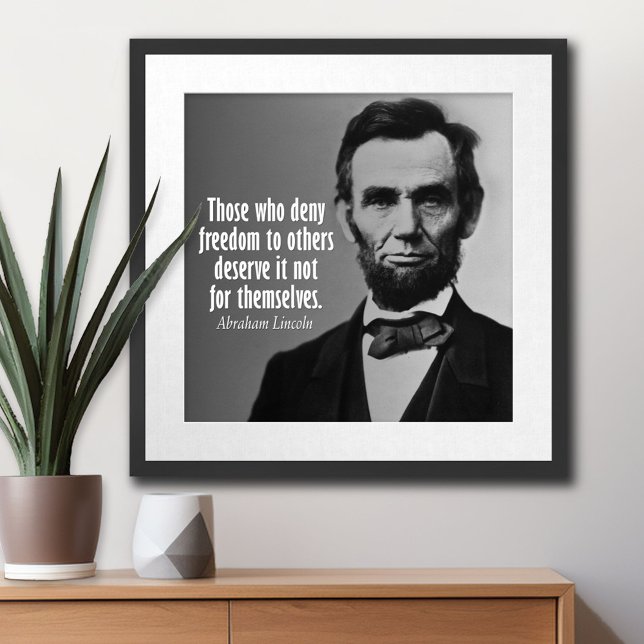 Poster Abraham Lincoln Citação sobre a escravatura (Abraham Lincoln  Poster)