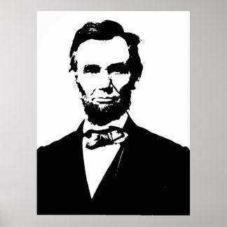 Poster Abraham Lincoln, desenho do vetor preto e branco