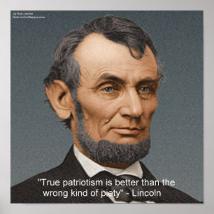 Poster Abraham Lincoln e citação Patriótica
