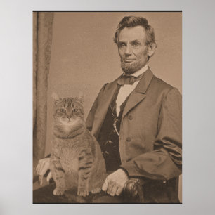Pôster Abraham Lincoln e seu gato Gloria 3