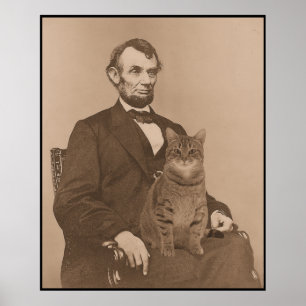 Poster Abraham Lincoln e sua gata "Gloria" 2