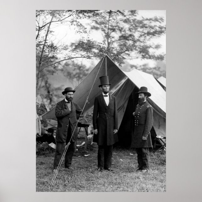 Poster ABRAHAM LINCOLN em ANTIETAM BATTLEFIELD 1862 (Frente)