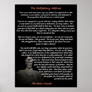 Poster Abraham Lincoln - Endereço Gettysburg