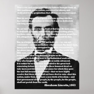 Pôster Abraham Lincoln Gettysburg Endereço Retrato