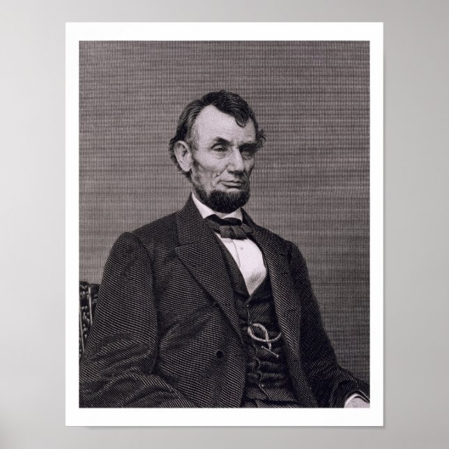 Pôster Abraham Lincoln, gravado em uma fotografia de Wil (Frente)