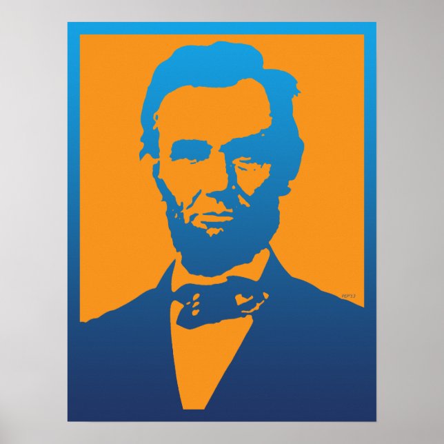 Pôster Abraham Lincoln Pop Art (Frente)