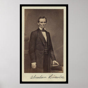 Pôster Abraham Lincoln Signed Card 1860