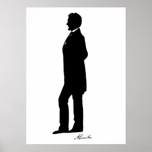 Pôster Abraham Lincoln Silhouette