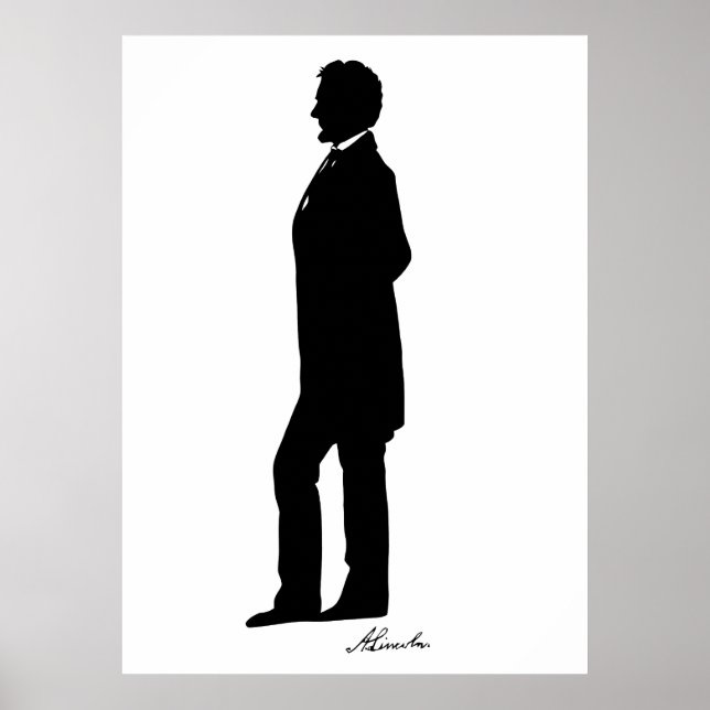 Pôster Abraham Lincoln Silhouette (Frente)