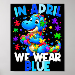 Poster Abril de Conscientização do Autismo Nós Usamos Azu