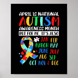 Poster Abril é Mês de Consciência do Autismo Nacional