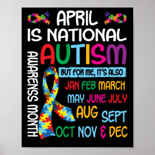 Poster Abril é Mês de Consciência do Autismo Nacional