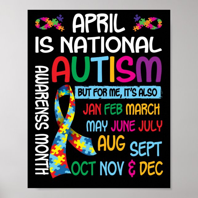 Poster Abril é Mês de Consciência do Autismo Nacional (Frente)