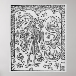 Pôster Abril, flores, Aries