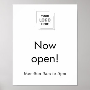 Poster Abrir agora   Horário de abertura comercial Logoti