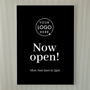 Poster Abrir agora   Horário de abertura comercial Logoti
