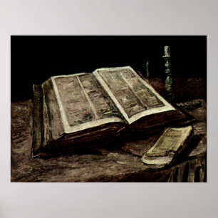Poster Abrir Bíblia com Velas - Van Gogh